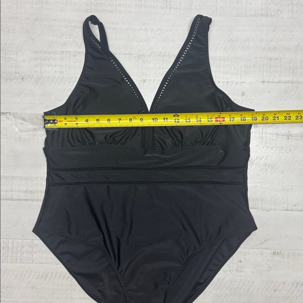 Rivelino Plus Size Sexy V Neck Bathing Suit Mesh Sheer Tummy Control Swimwears - Picture 5 of 13
